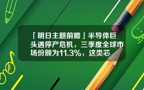 「明日主题前瞻」半导体巨头遇停产危机，三季度全球市场份额为11.3%，这类芯片产品供应或遭“重创”-山东药玻橡塑公司