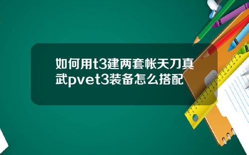 如何用t3建两套帐天刀真武pvet3装备怎么搭配