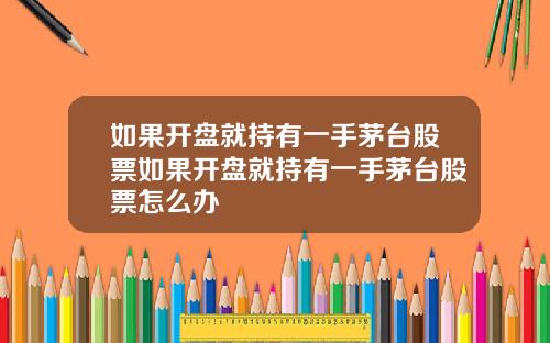 如果开盘就持有一手茅台股票如果开盘就持有一手茅台股票怎么办