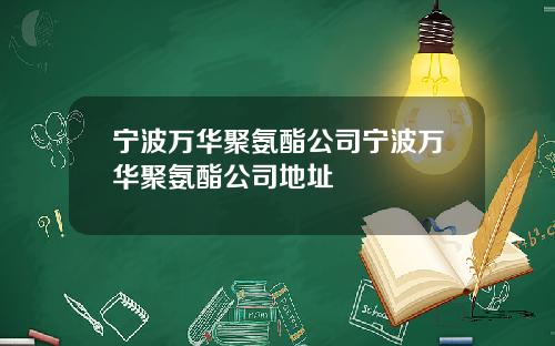 宁波万华聚氨酯公司宁波万华聚氨酯公司地址