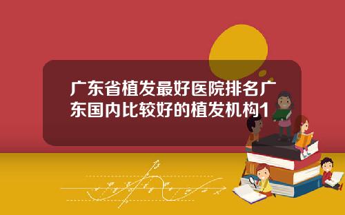 广东省植发最好医院排名广东国内比较好的植发机构1