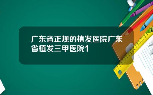 广东省正规的植发医院广东省植发三甲医院1