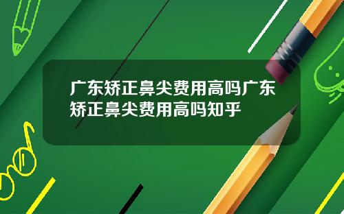 广东矫正鼻尖费用高吗广东矫正鼻尖费用高吗知乎