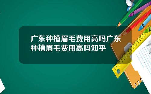 广东种植眉毛费用高吗广东种植眉毛费用高吗知乎