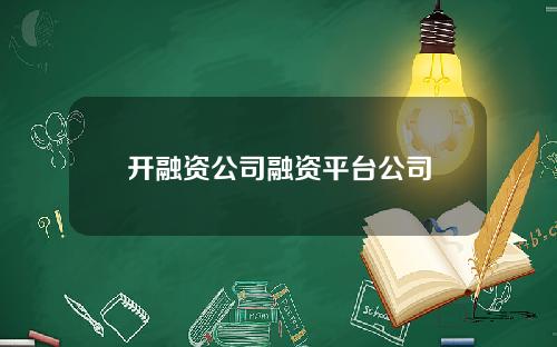 开融资公司融资平台公司