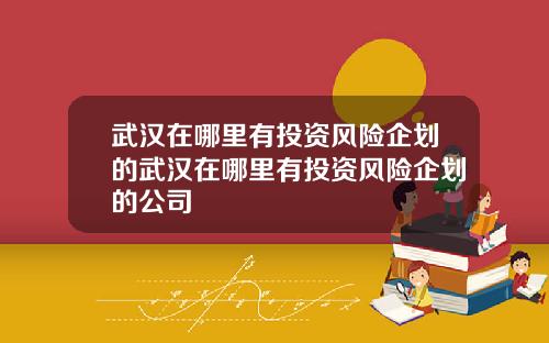 武汉在哪里有投资风险企划的武汉在哪里有投资风险企划的公司