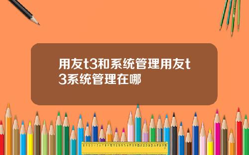 用友t3和系统管理用友t3系统管理在哪
