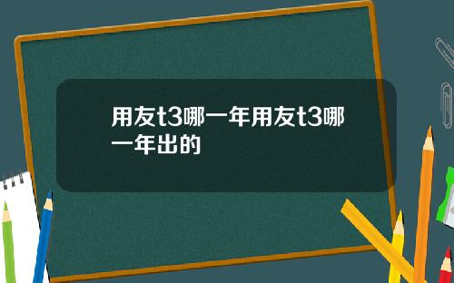 用友t3哪一年用友t3哪一年出的