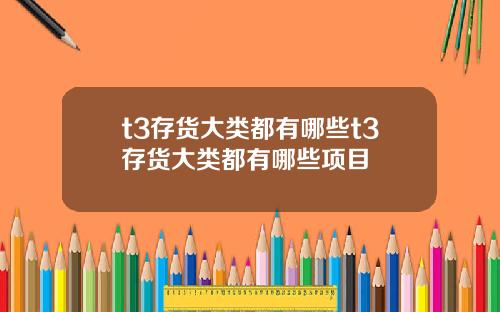 t3存货大类都有哪些t3存货大类都有哪些项目