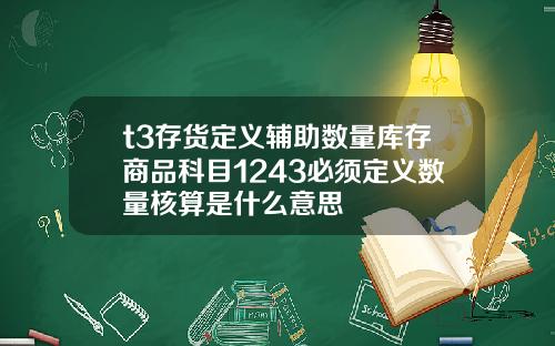 t3存货定义辅助数量库存商品科目1243必须定义数量核算是什么意思