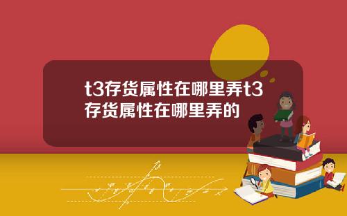 t3存货属性在哪里弄t3存货属性在哪里弄的
