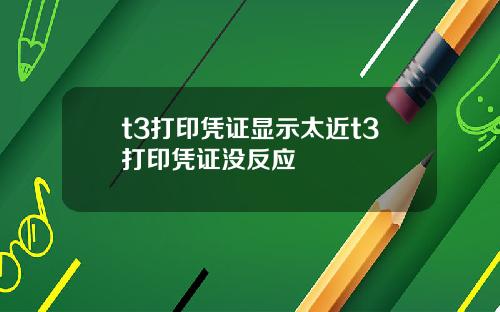 t3打印凭证显示太近t3打印凭证没反应