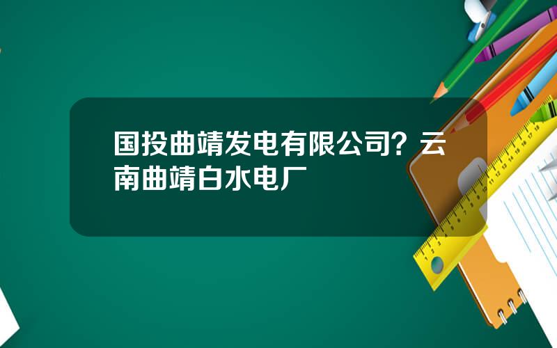 国投曲靖发电有限公司？云南曲靖白水电厂
