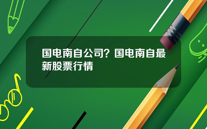 国电南自公司？国电南自最新股票行情