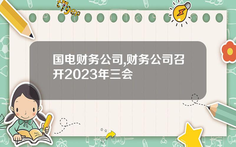 国电财务公司,财务公司召开2023年三会