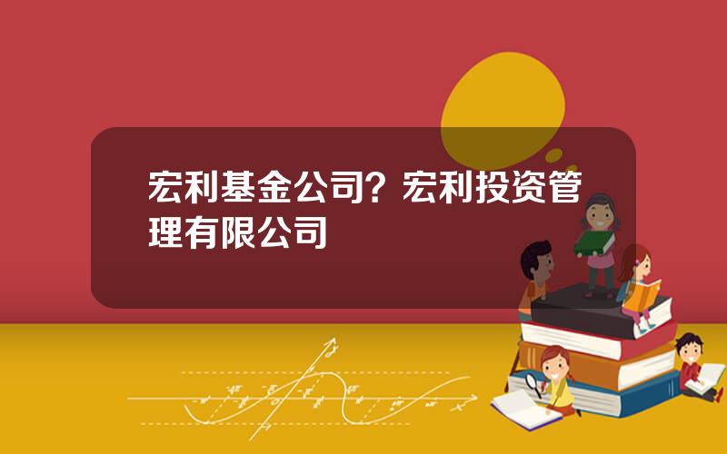 宏利基金公司？宏利投资管理有限公司
