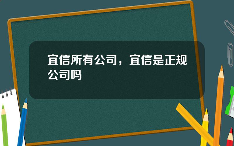 宜信所有公司，宜信是正规公司吗