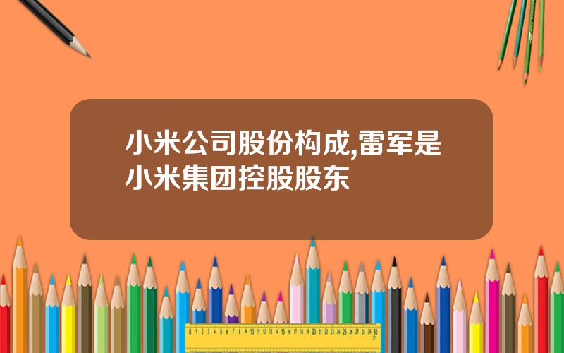 小米公司股份构成,雷军是小米集团控股股东