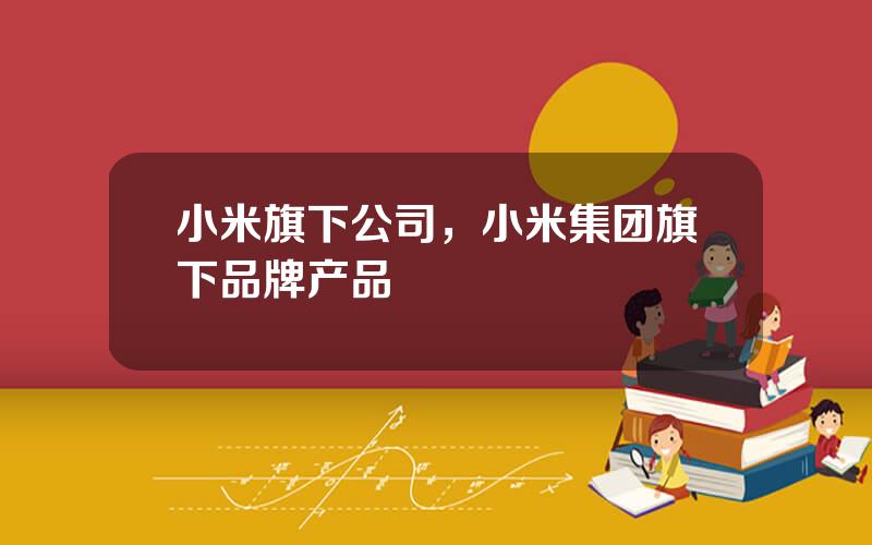 小米旗下公司，小米集团旗下品牌产品