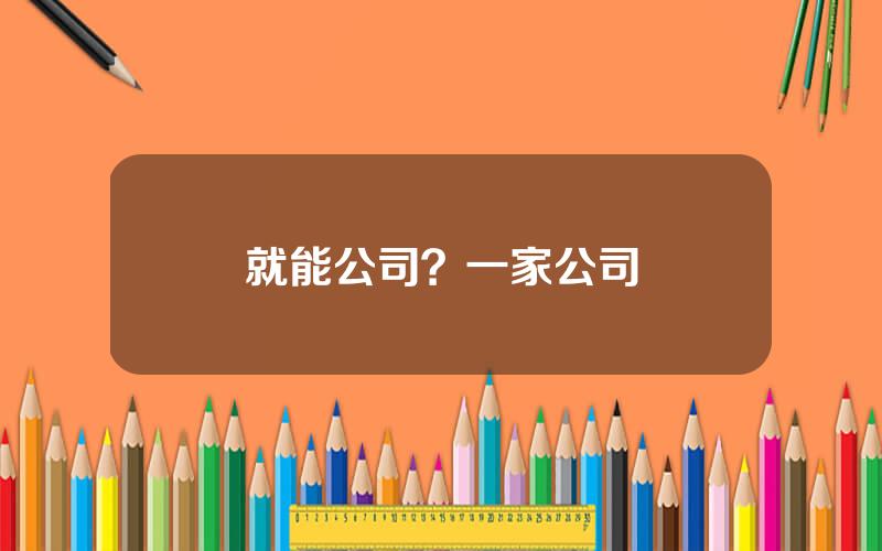 就能公司？一家公司