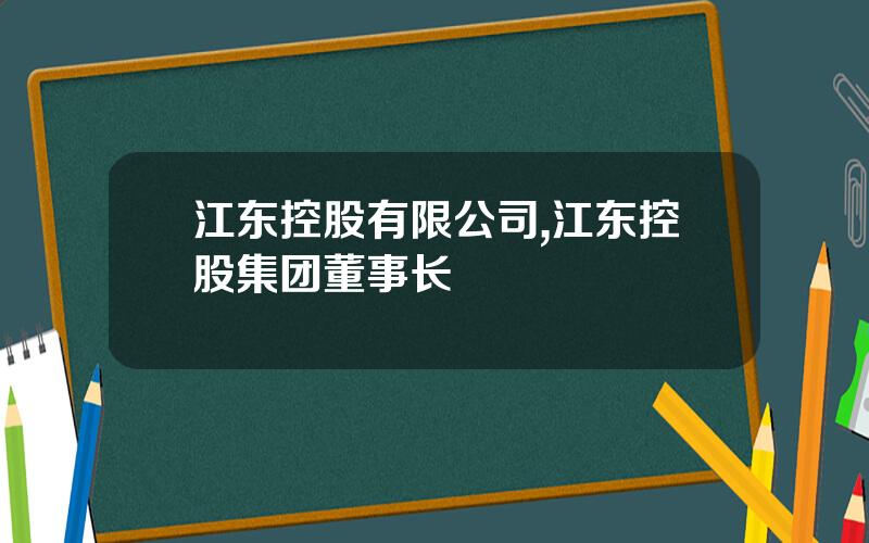 江东控股有限公司,江东控股集团董事长