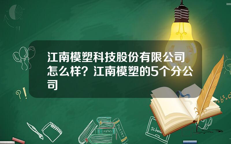 江南模塑科技股份有限公司怎么样？江南模塑的5个分公司