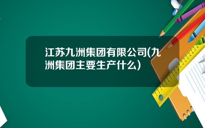 江苏九洲集团有限公司(九洲集团主要生产什么)