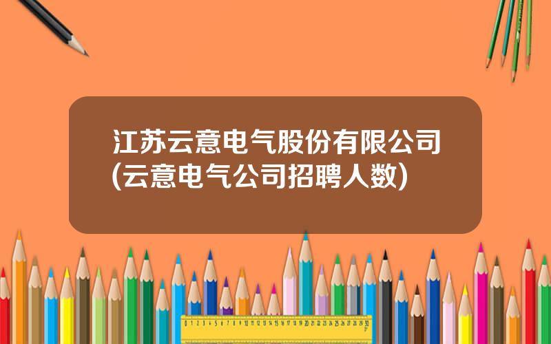 江苏云意电气股份有限公司(云意电气公司招聘人数)