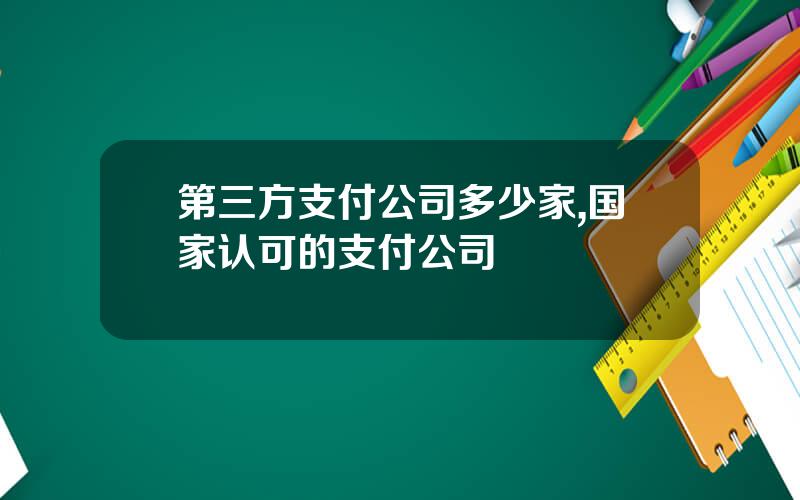 第三方支付公司多少家,国家认可的支付公司